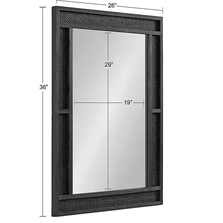 black_rattan_textured_rectangle_wall_mirror_9.webp Rattan Textured Rectangle Wall Mirror>Kirklands Home Discount