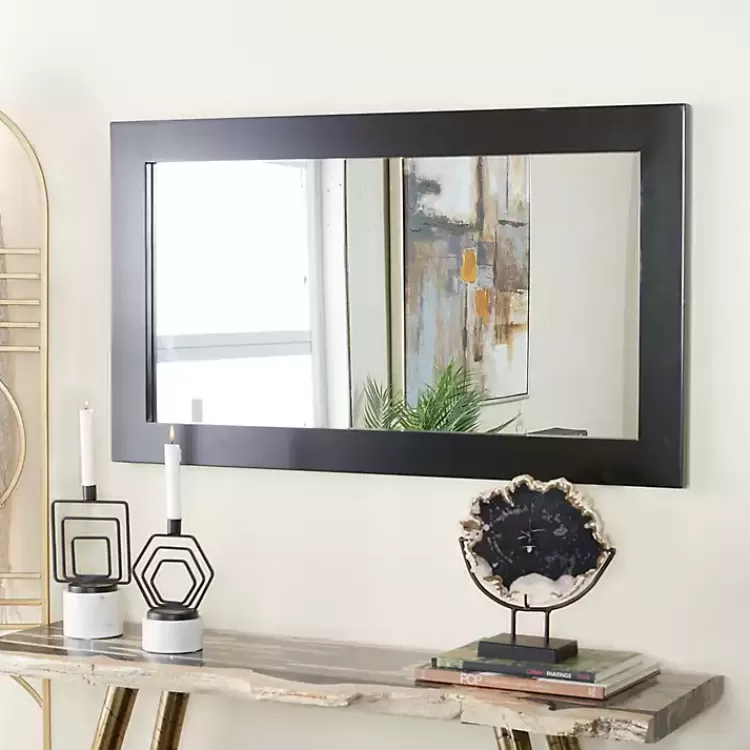 Black Rectangular Wood Wall Mirror, 24x42 in.>Kirklands Home New