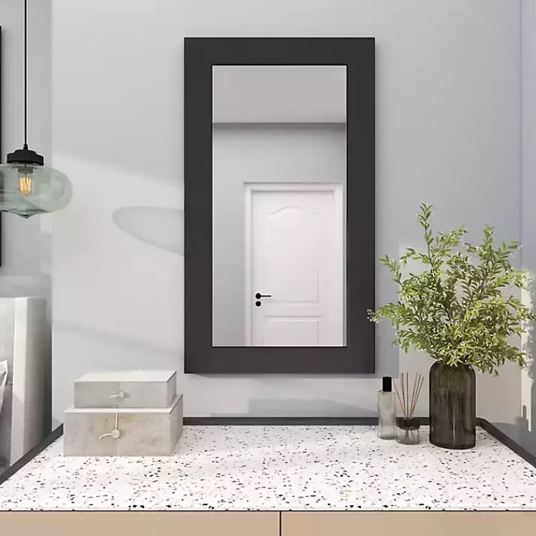 black_rectangular_wood_wall_mirror_x_in_6.webp Black Rectangular Wood Wall Mirror, 24x42 in.>Kirklands Home New