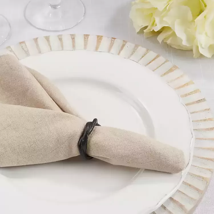 black_resin_twisted_napkin_rings_set_of__2.webp Resin Twisted Napkin Rings, Set of 4>Kirklands Home Hot