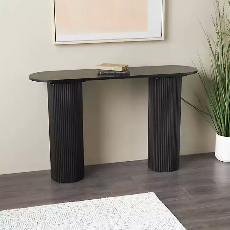 Ribbed Pillars Console Table>Kirklands Home Shop
