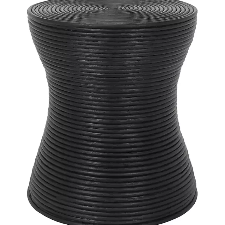 Ribbed Rattan Round Accent Table>Kirklands Home Fashion