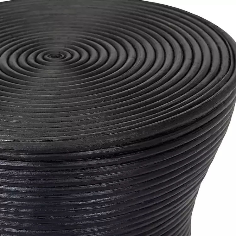 black_ribbed_rattan_round_accent_table_2.webp Ribbed Rattan Round Accent Table>Kirklands Home Fashion