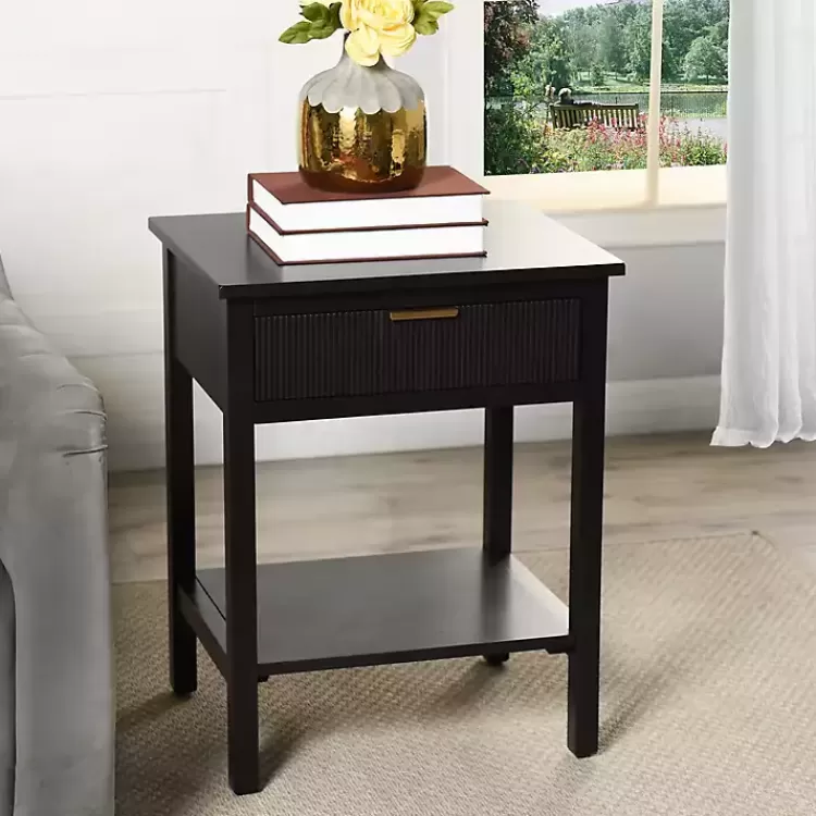 Ribbed Wood Colleen Accent Table>Kirklands Home Best Sale