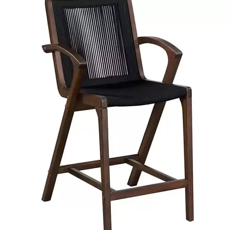 Rope and Brown Wood Counter Stool>Kirklands Home Shop
