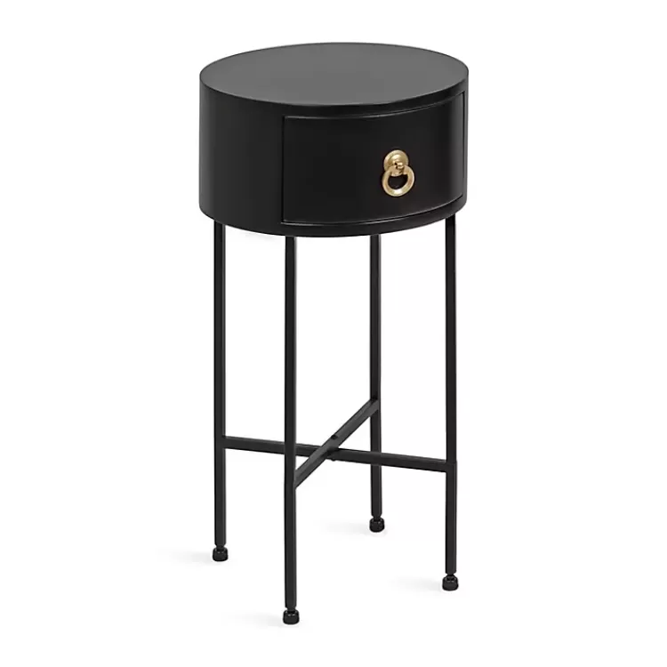 black_round_decklyn_accent_table_3.webp Round Decklyn Accent Table>Kirklands Home Best