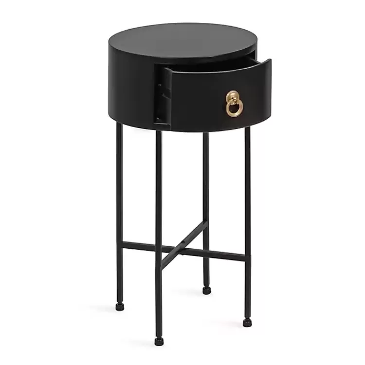 black_round_decklyn_accent_table_4.webp Round Decklyn Accent Table>Kirklands Home Best
