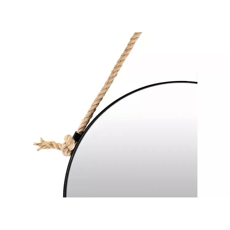 black_round_framed_mirror_with_rope_2.webp Black Round Framed Mirror with Rope>Kirklands Home Discount