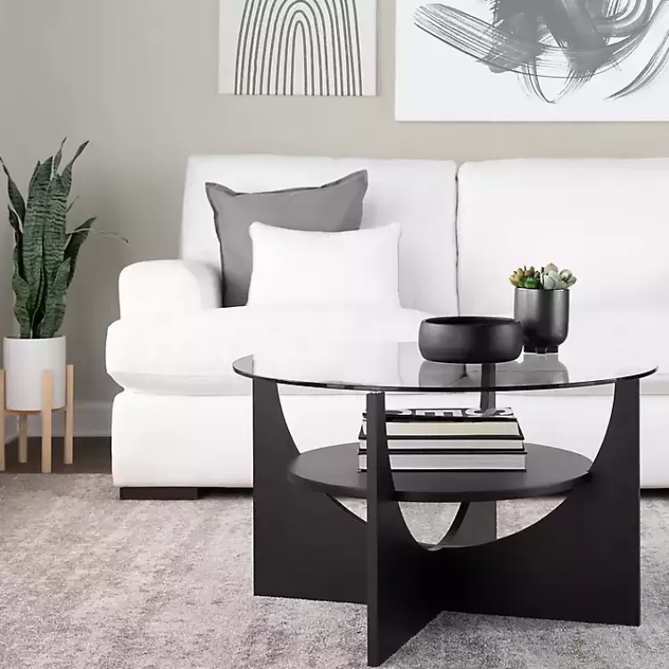 black_round_glass_coffee_table_4.webp Round Glass Coffee Table>Kirklands Home Shop