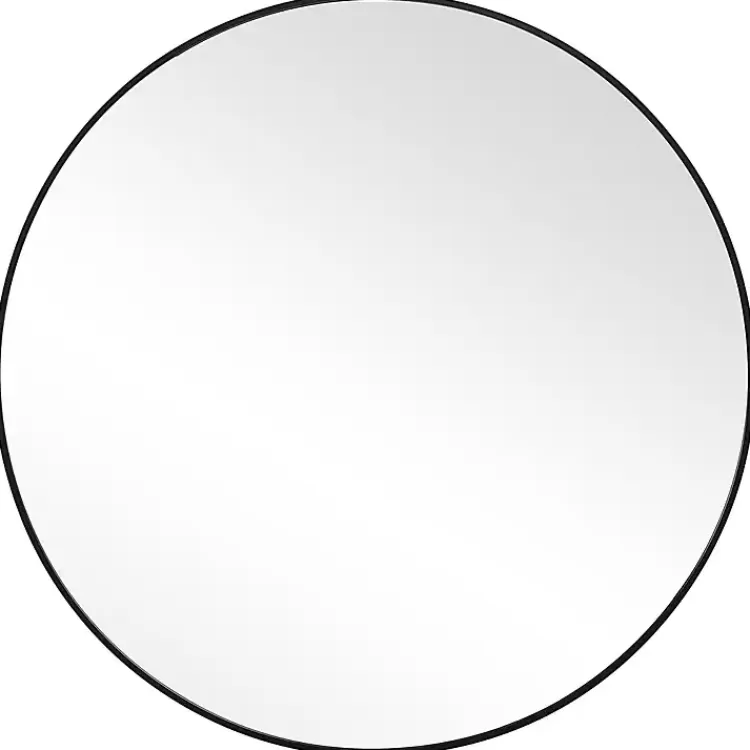 Black Round Simple Frame Large Wall Mirror>Kirklands Home Hot