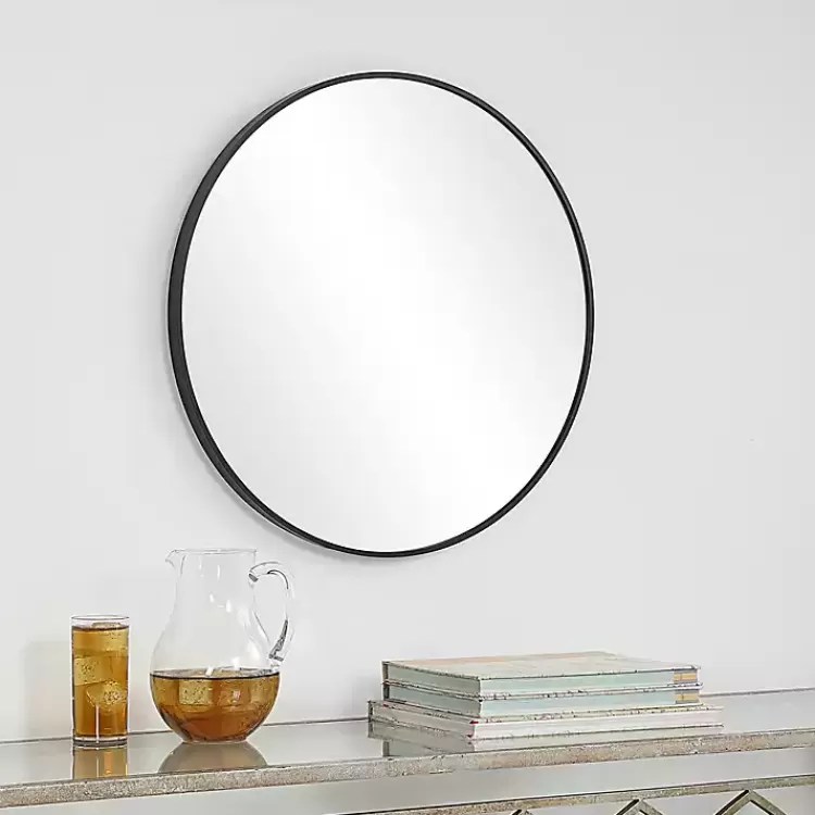 black_round_simple_frame_medium_wall_mirror_2.webp Round Simple Frame Medium Wall Mirror>Kirklands Home Cheap