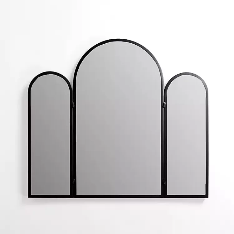 Rounded Edge Trifold Wall Mirror>Kirklands Home Best Sale