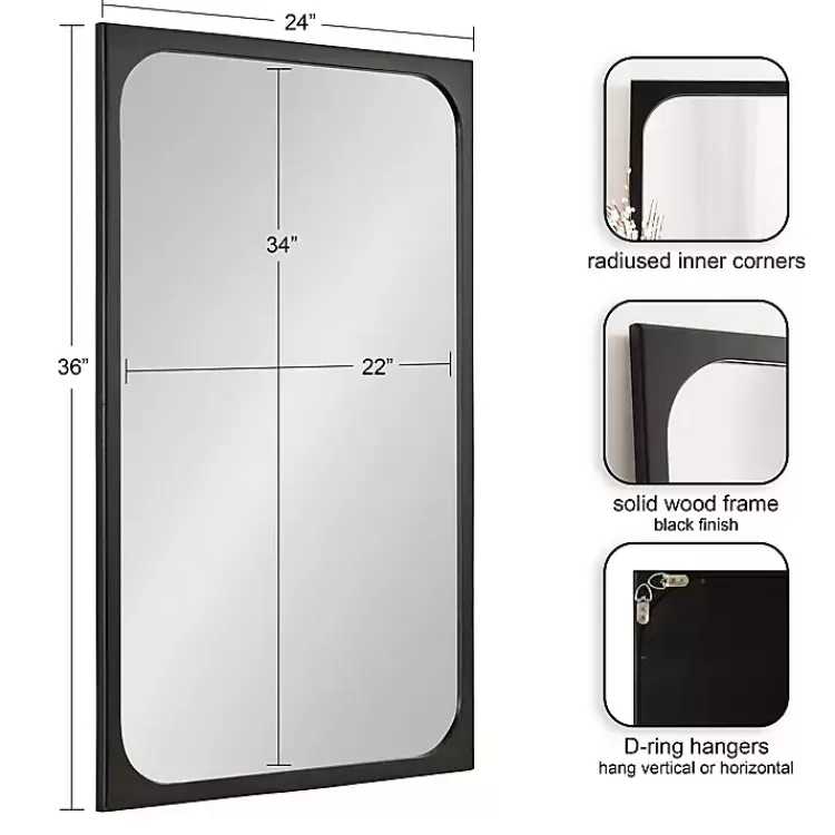 black_rounded_rectangle_wall_mirror_2.webp Rounded Rectangle Wall Mirror>Kirklands Home Discount