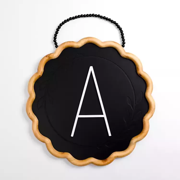 Black Scalloped Monogram A Wall Plaque>Kirklands Home Shop
