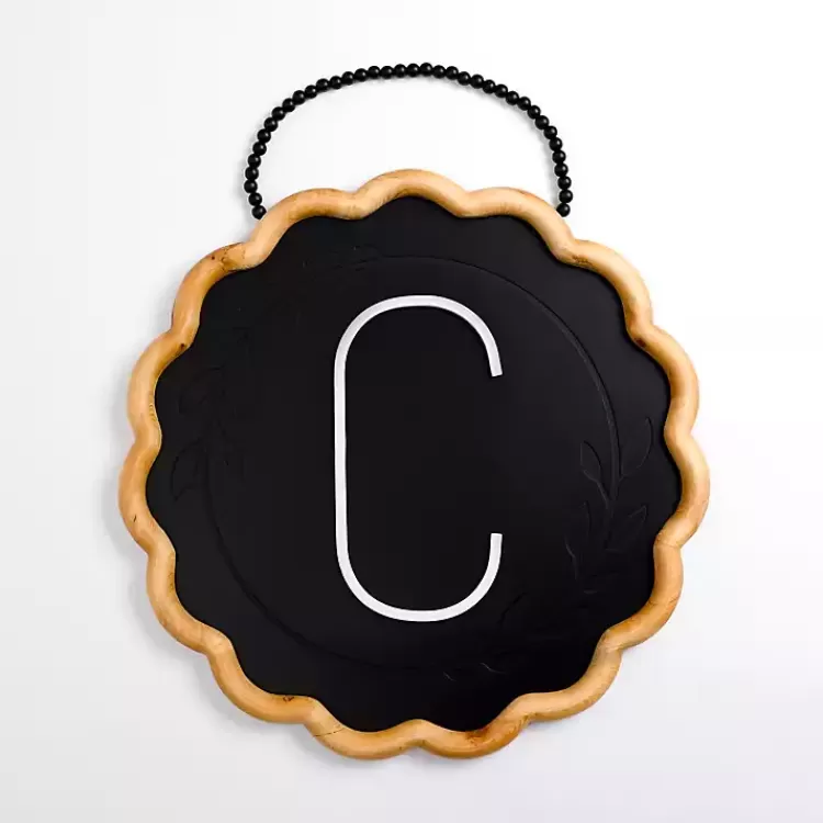 Black Scalloped Monogram C Wall Plaque>Kirklands Home Hot