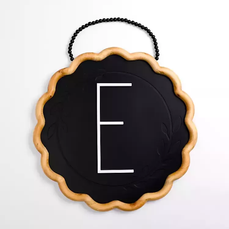 Black Scalloped Monogram E Wall Plaque>Kirklands Home Store