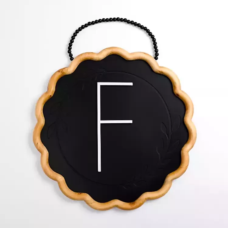 Black Scalloped Monogram F Wall Plaque>Kirklands Home Best Sale