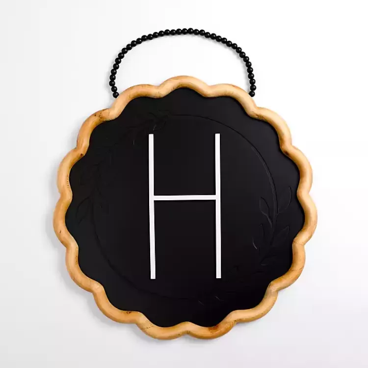 Black Scalloped Monogram H Wall Plaque>Kirklands Home Cheap