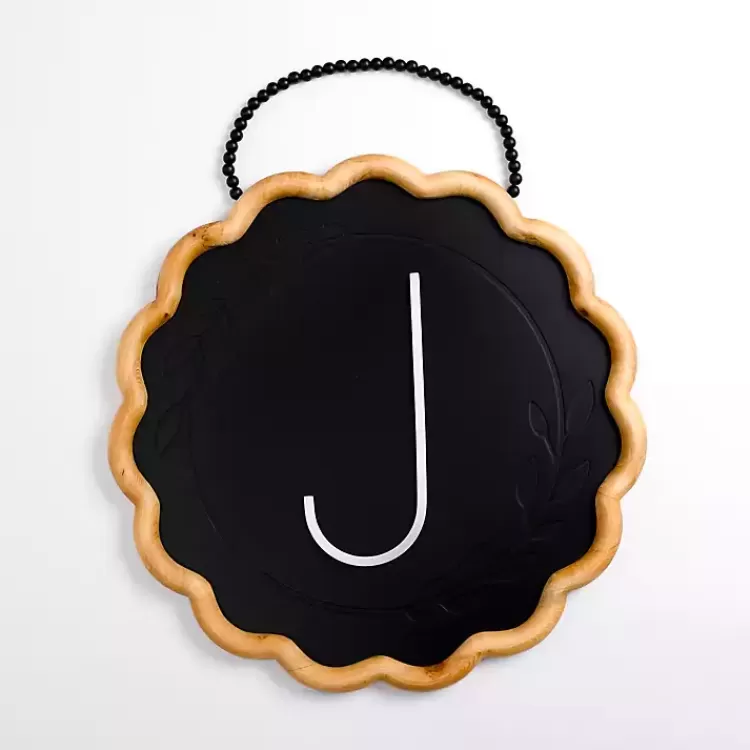 Black Scalloped Monogram J Wall Plaque>Kirklands Home Flash Sale