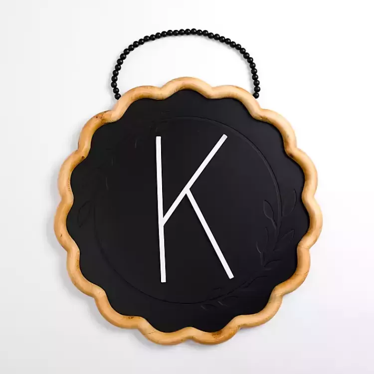 Black Scalloped Monogram K Wall Plaque>Kirklands Home Store