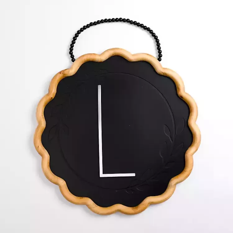 Black Scalloped Monogram L Wall Plaque>Kirklands Home Sale