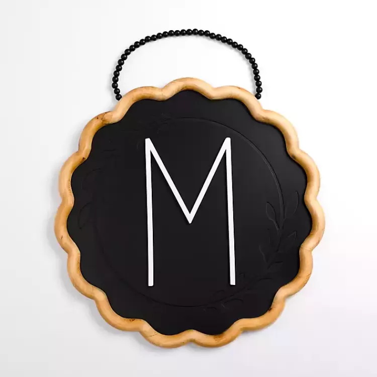 Black Scalloped Monogram M Wall Plaque>Kirklands Home Fashion