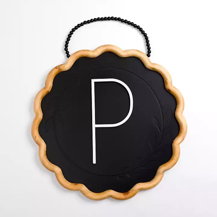 Black Scalloped Monogram P Wall Plaque>Kirklands Home Online