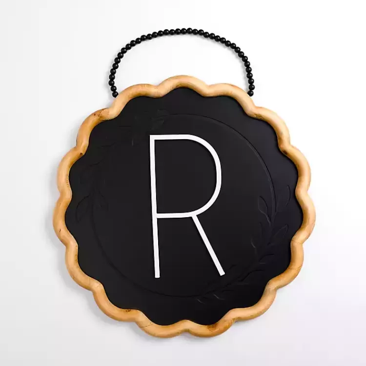 Black Scalloped Monogram R Wall Plaque>Kirklands Home Best Sale