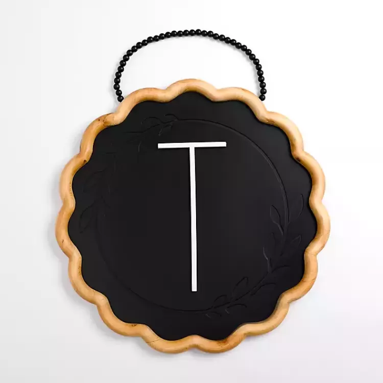 Black Scalloped Monogram T Wall Plaque>Kirklands Home Hot