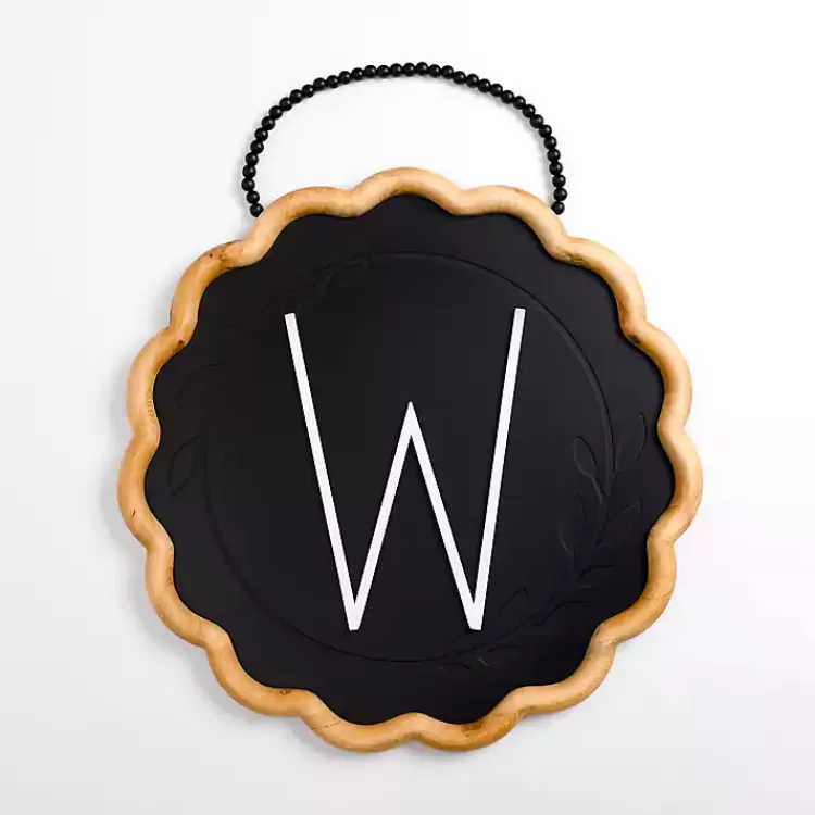 Black Scalloped Monogram W Wall Plaque>Kirklands Home Cheap