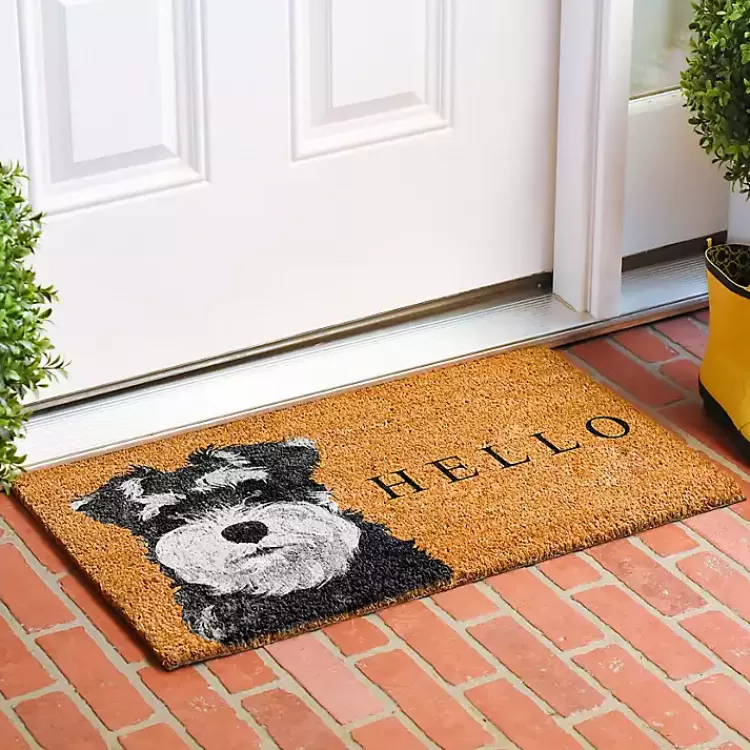 Black Schnauzer Hello Doormat>Kirklands Home Discount