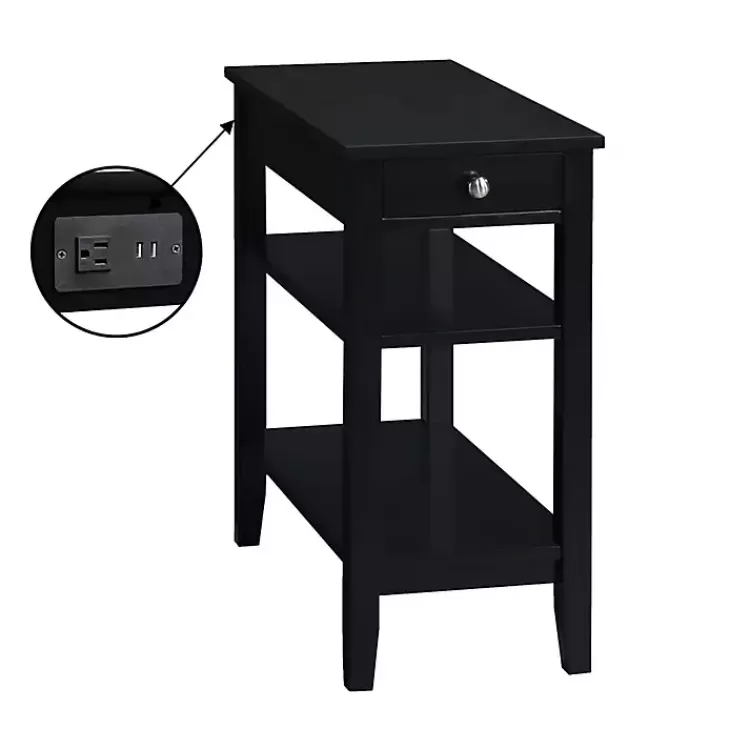 2-Shelf Charging Accent Table>Kirklands Home Outlet