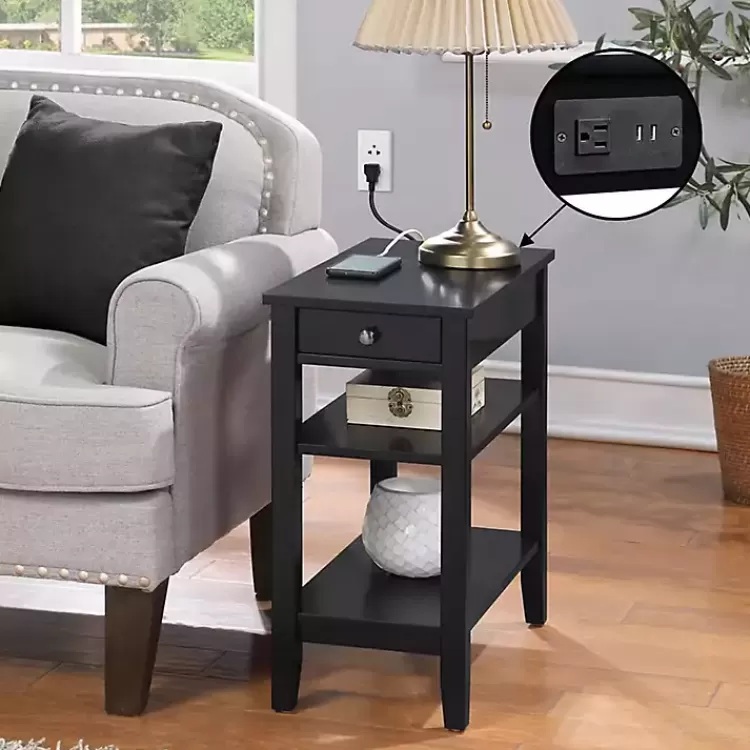 2-Shelf Charging Accent Table>Kirklands Home Outlet