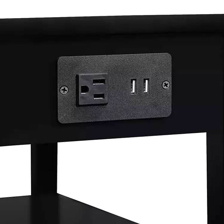 black_shelf_charging_accent_table_6.webp 2-Shelf Charging Accent Table>Kirklands Home Outlet