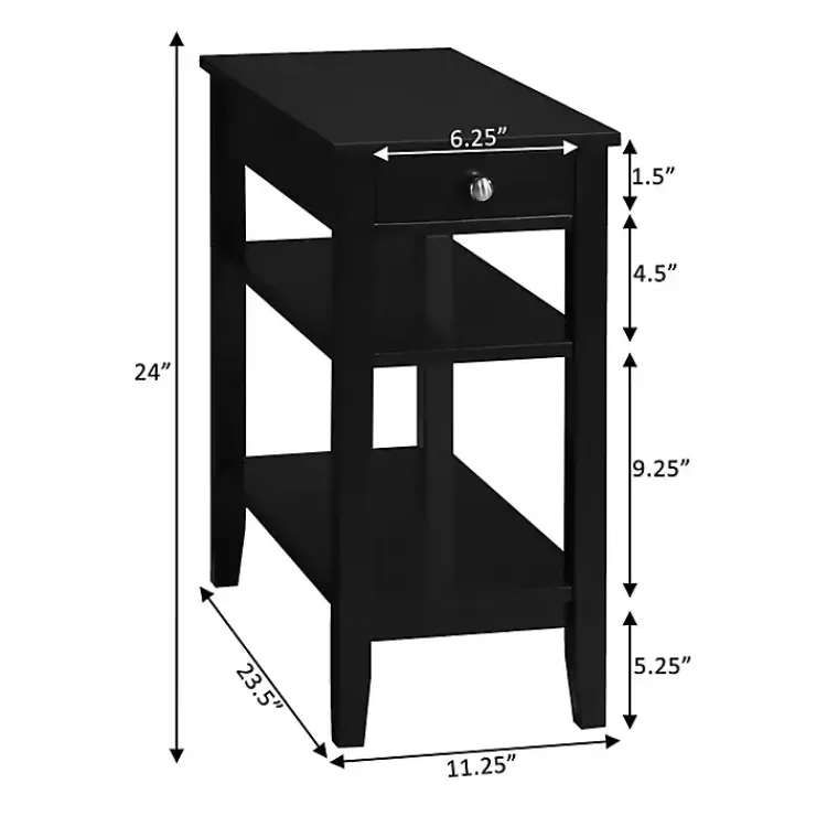 black_shelf_charging_accent_table_7.webp 2-Shelf Charging Accent Table>Kirklands Home Outlet