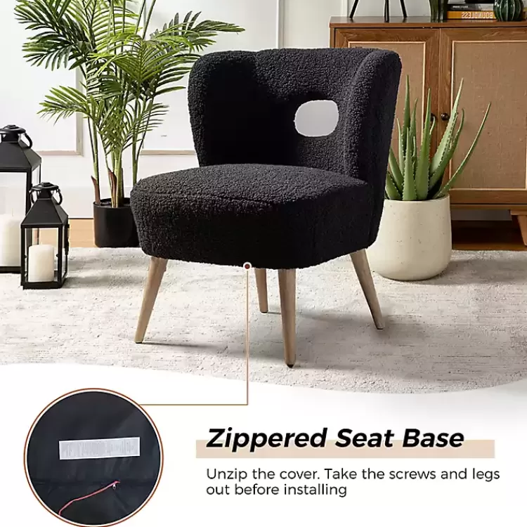 black_sherpa_barrel_accent_chair_2.webp Sherpa Barrel Accent Chair>Kirklands Home Best
