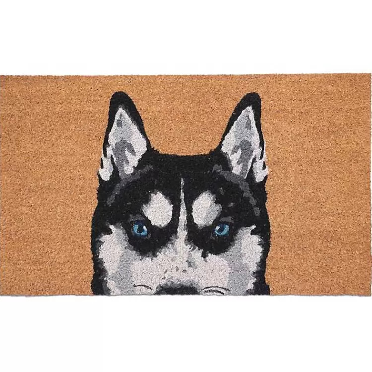 Black Siberian Husky Doormat>Kirklands Home Online