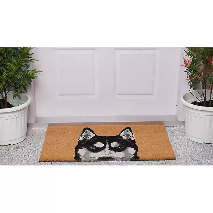 black_siberian_husky_doormat_2.webp Black Siberian Husky Doormat>Kirklands Home Online