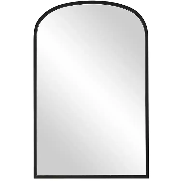 Black Simple Round Top Wall Mirror>Kirklands Home Best Sale