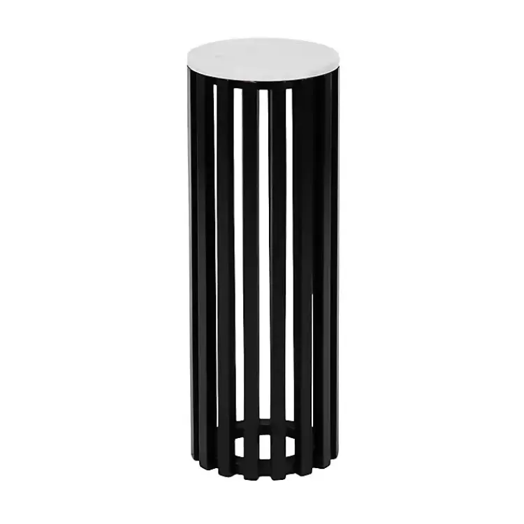 Black Slatted Marble Payton Accent Table>Kirklands Home Online