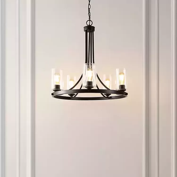 black_sloped_round_adjustable_chandelier_2.webp Sloped Round Adjustable Chandelier>Kirklands Home Hot