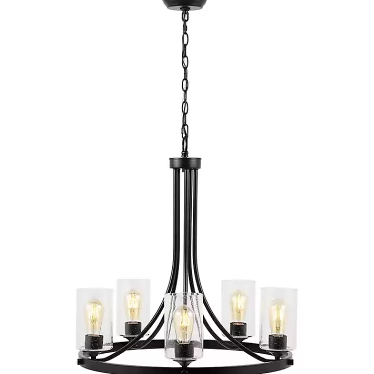 black_sloped_round_adjustable_chandelier_3.webp Sloped Round Adjustable Chandelier>Kirklands Home Hot