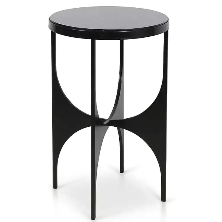 Steel and Marble Lazer Cut Side Table>Kirklands Home Fashion