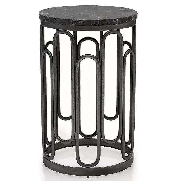 Stone and Metal Geometric Accent Table>Kirklands Home Shop