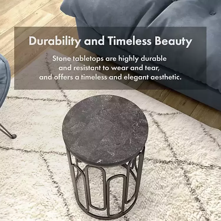 black_stone_and_metal_geometric_accent_table_4.webp Stone and Metal Geometric Accent Table>Kirklands Home Shop