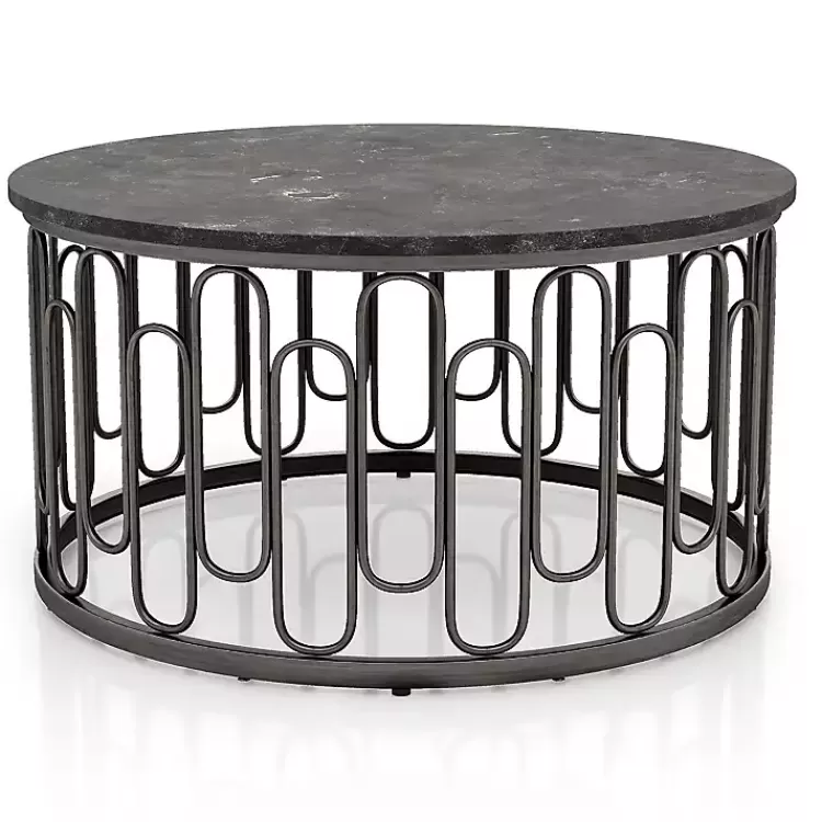 Stone and Metal Geometric Coffee Table>Kirklands Home Shop