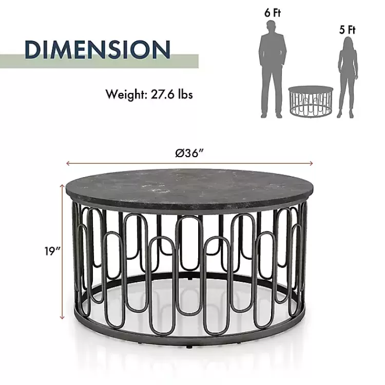 Stone and Metal Geometric Coffee Table>Kirklands Home Shop