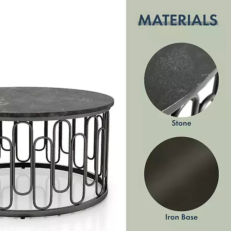 black_stone_and_metal_geometric_coffee_table_2.webp Stone and Metal Geometric Coffee Table>Kirklands Home Shop