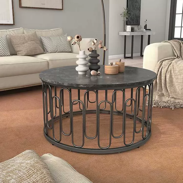 black_stone_and_metal_geometric_coffee_table_6.webp Stone and Metal Geometric Coffee Table>Kirklands Home Shop