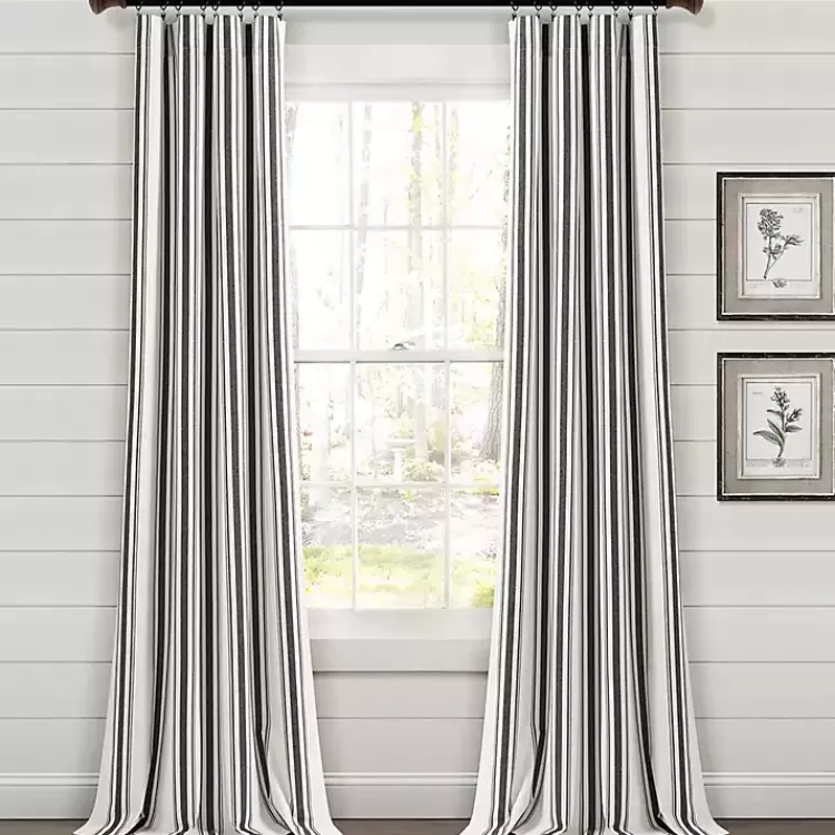 Stripe Farmhouse Curtain Panel Set, 95 in.>Kirklands Home Sale